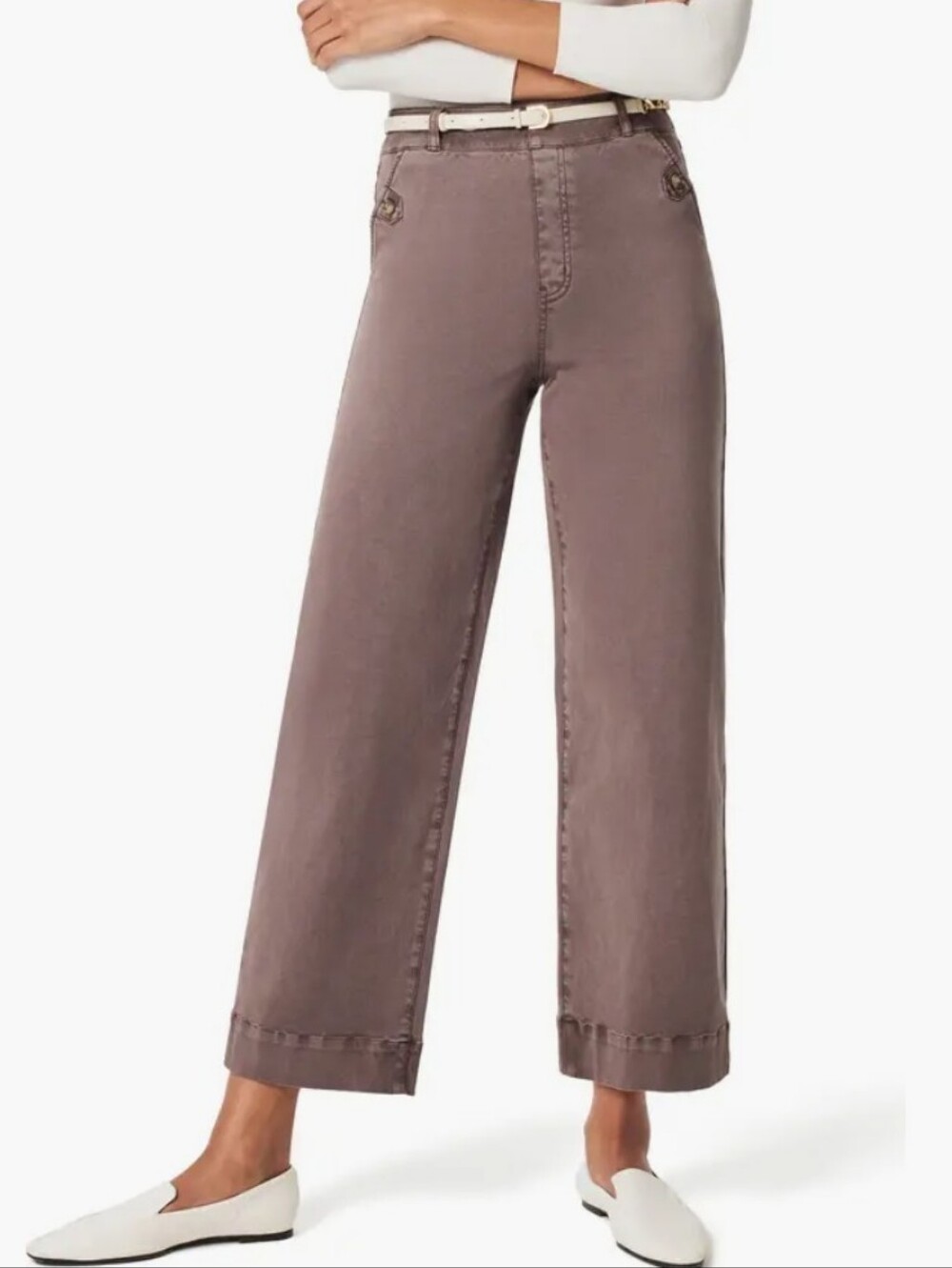 Spanx Stretch Twill Wide Leg Crop Pant Medium Tall